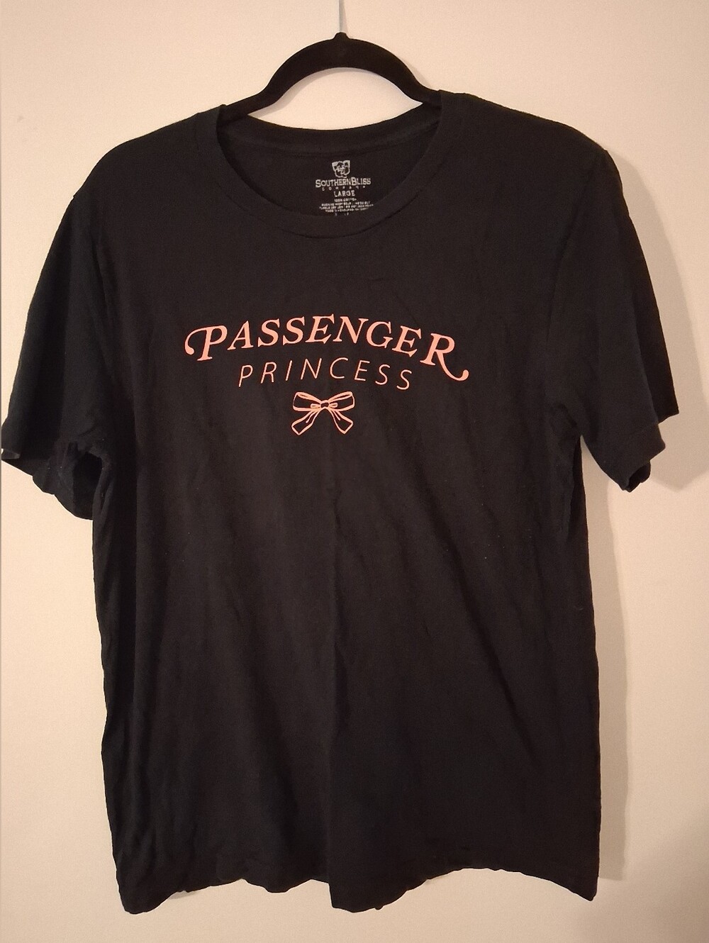 Black "Passenger Princess" Graphic Tee Size Large